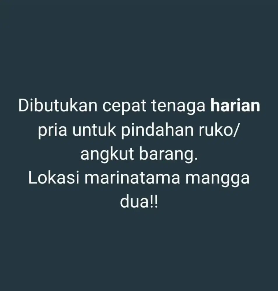 Pekerja Harian Angkat dan Susun Barang