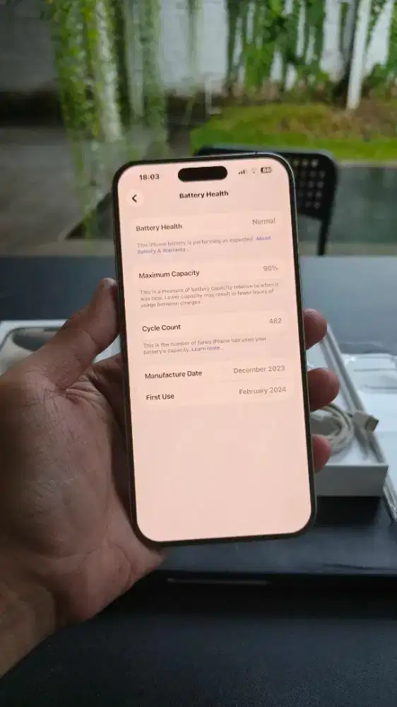 iPhone 15 Pro Max 256GB BH 90% Garansi resmi BliBli Natural Titanium
