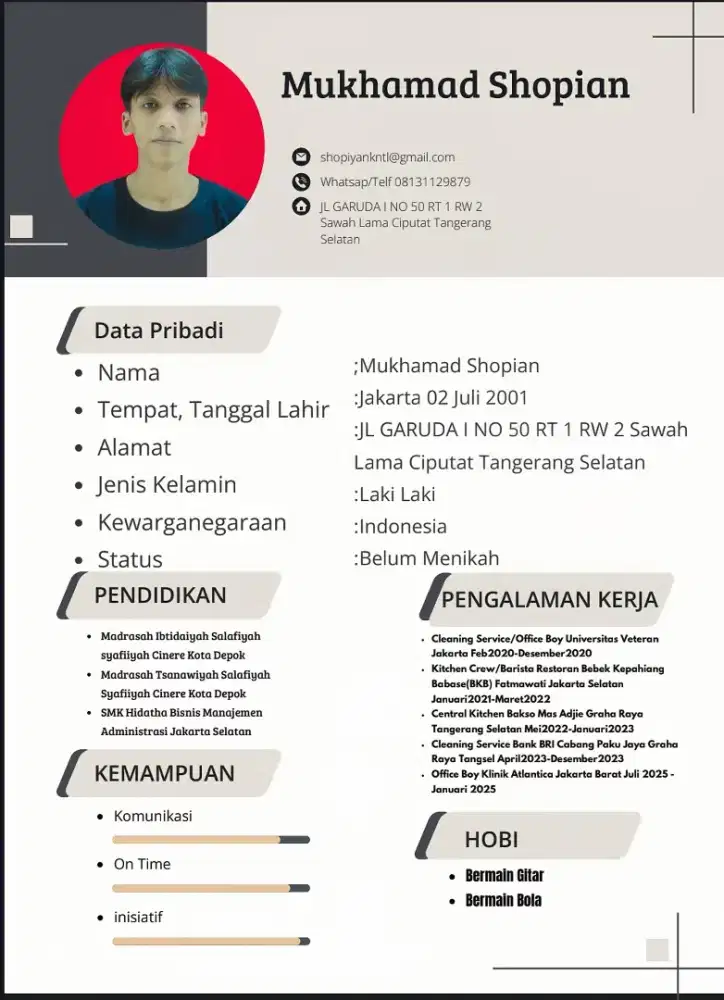 Mencari Pekerjaan OB/COOK HELPER/PACKING ADA IJASAH