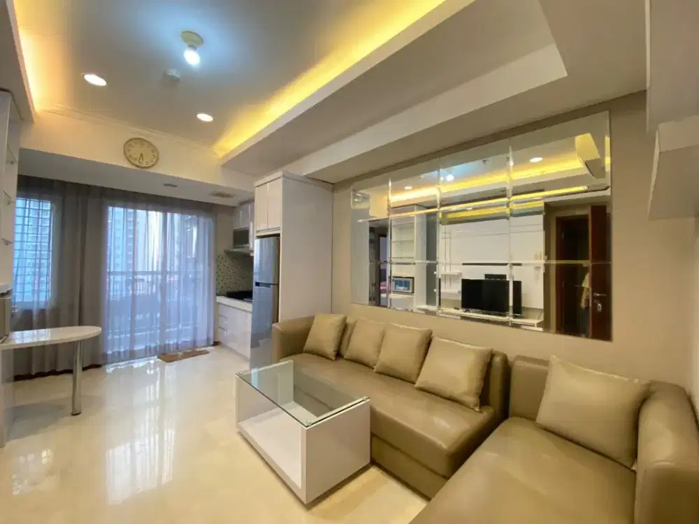 2BR 2 kamar mandi furnish BAGUS view Pool Apt.Royal Mediterania dekat CP