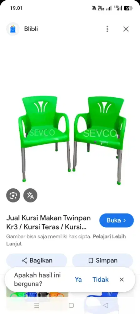 Kursi plastik bekas 6pcs