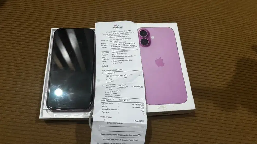 dijual iphone 16 128GB ex ibox pink