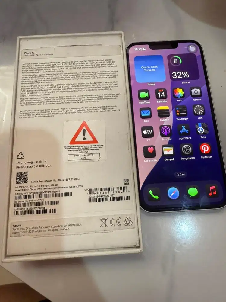 iphone 13 128gb ibox second garansi on