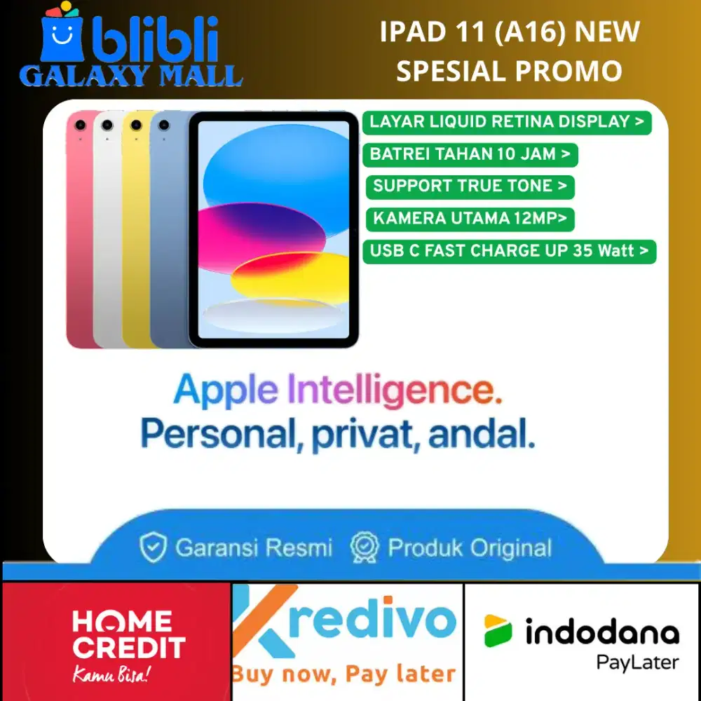 Promo Ipad 11 (Bionic A16) Potongan Tambahan Kartu Pelajar