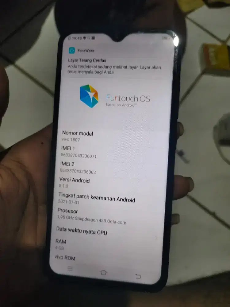 Vivo y95 ram 4/64 nominus