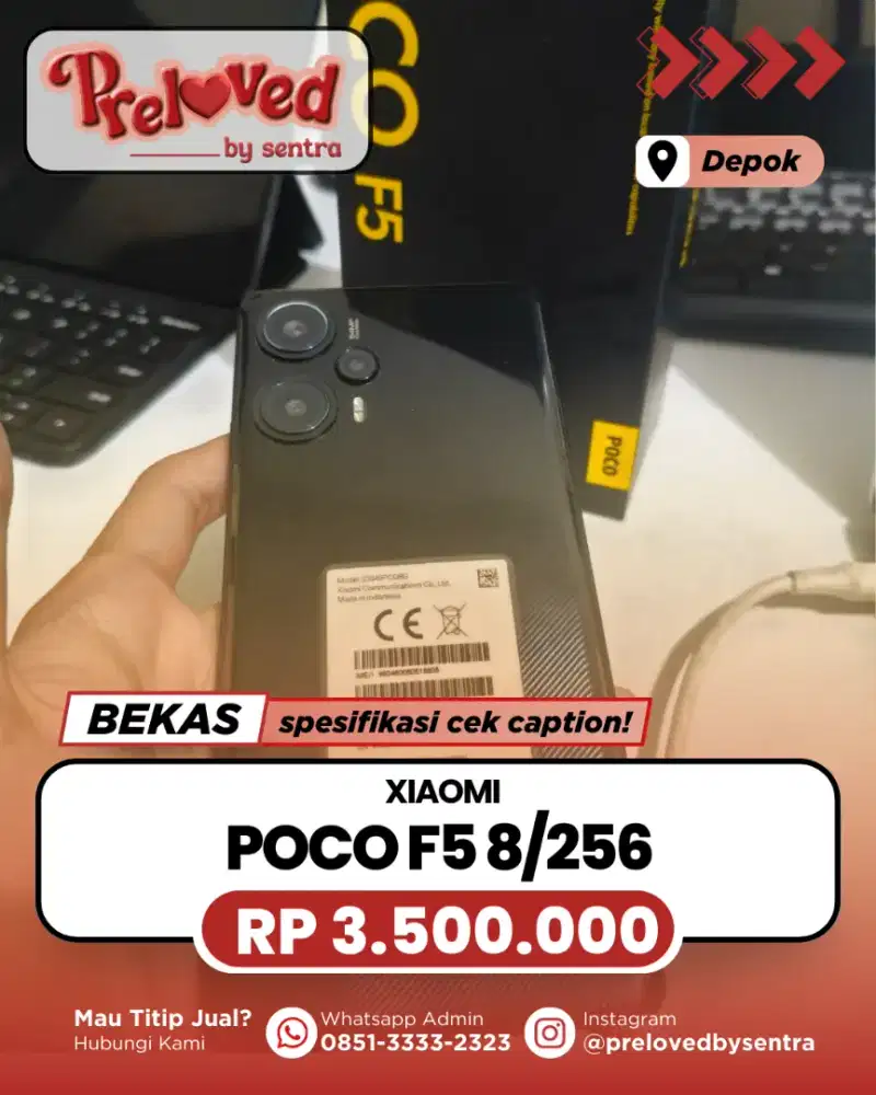 Poco F5 8/256gb Second Fullset Lengkap | Xiaomi Bekas Preloved