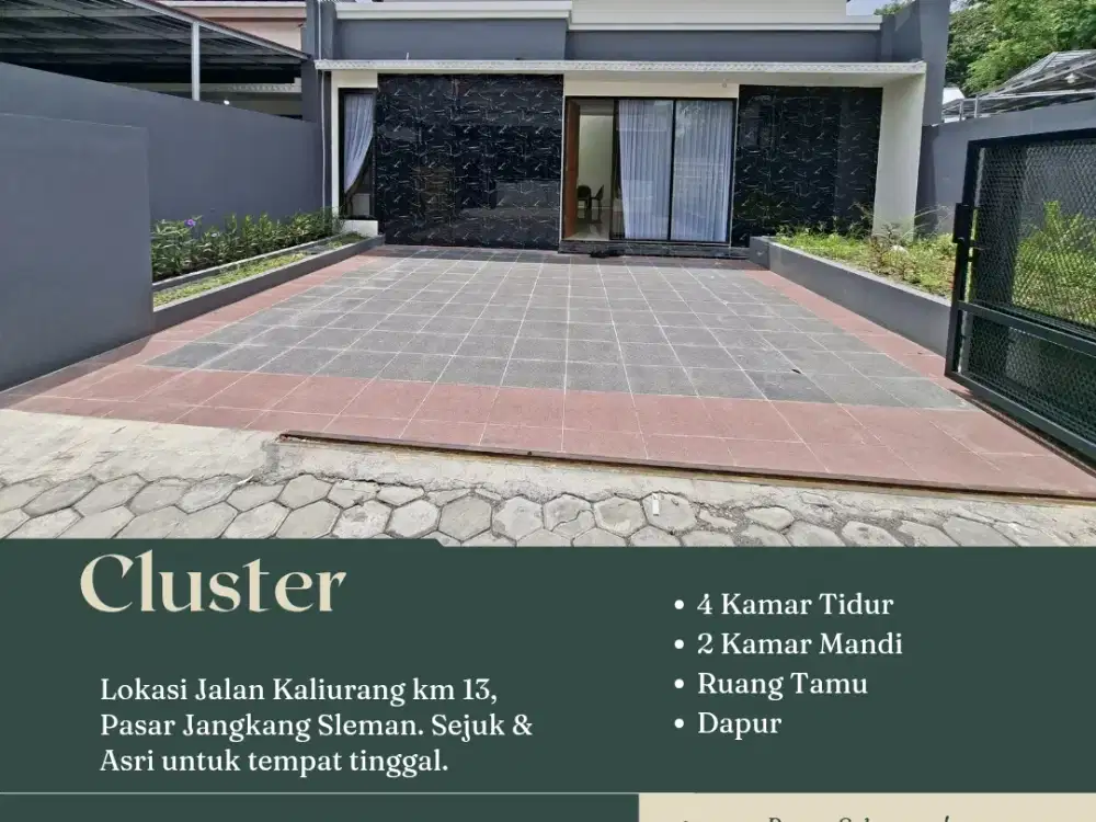Rumah Cantik Dalam Cluster, Lokasi Asri Nyaman Untuk Hunian.