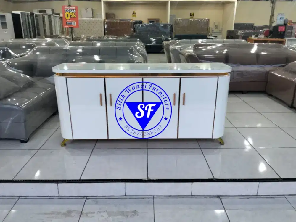 Meja minimalis HPL oval