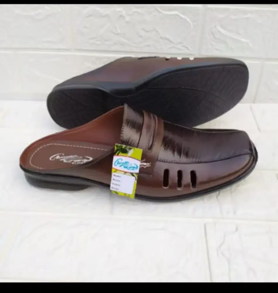 Ready Selop Pria Kulit Asli uk 40 bayar COD