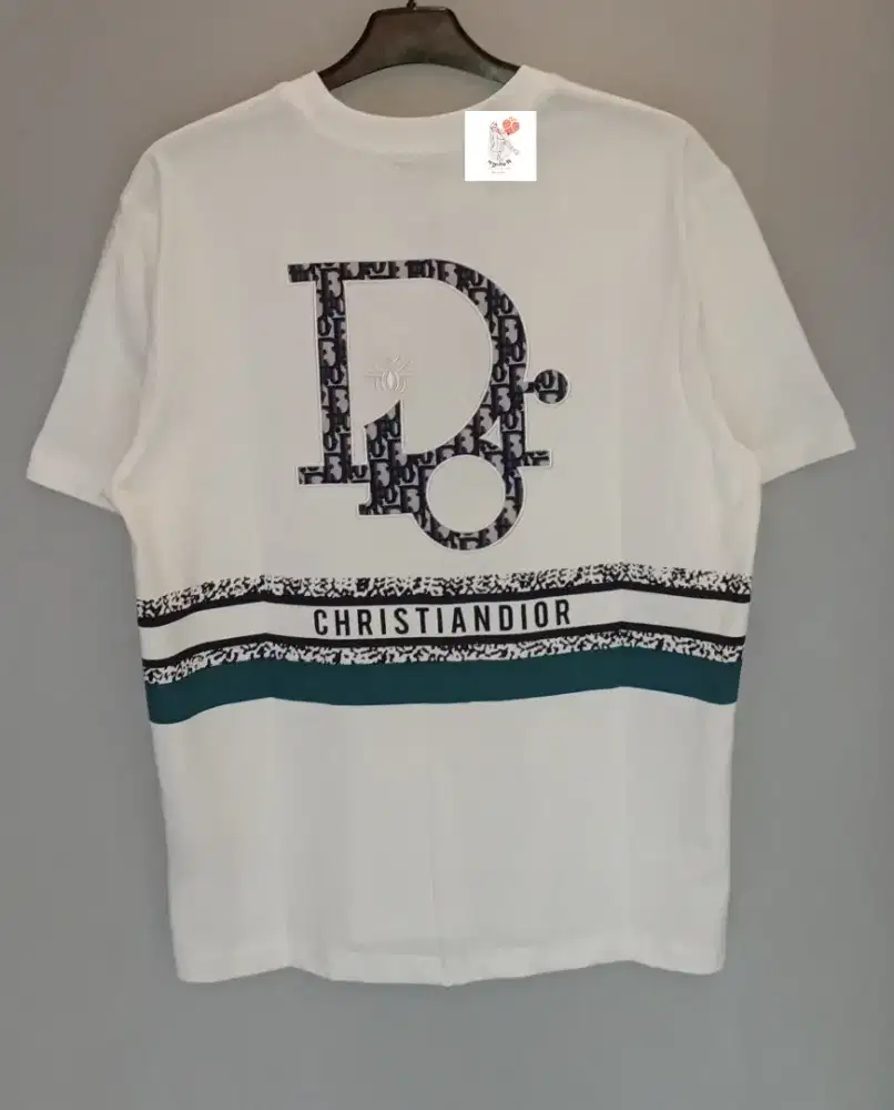 CHRISTIAN DIOR BIG LOGO TEXT WHITE TEE