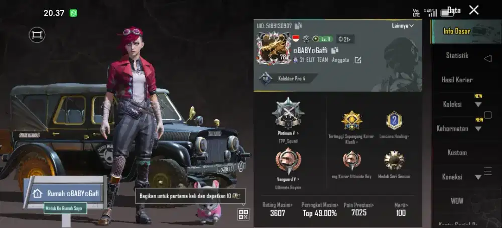 Akun PUBG Edisi Pensiun dr Season 7