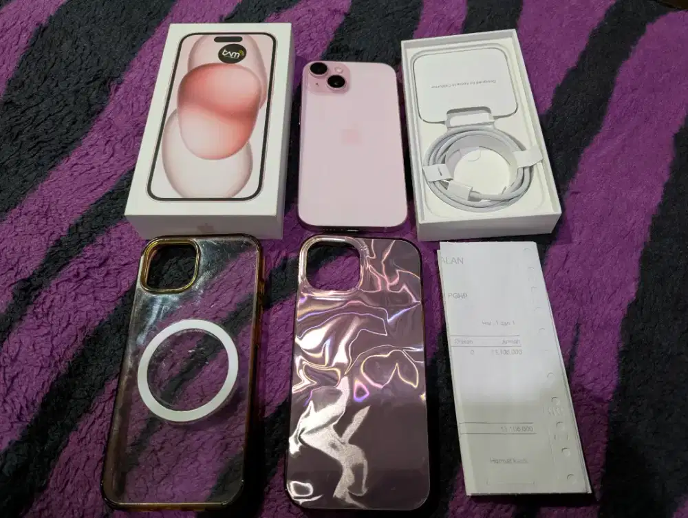 Iphone 15 basic 128Gb Ibox fullset like new invoice gratis case