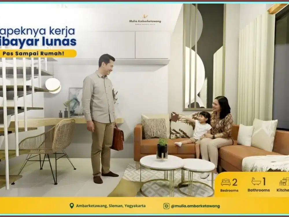 Rumah mezzanine dalam cluster Sleman