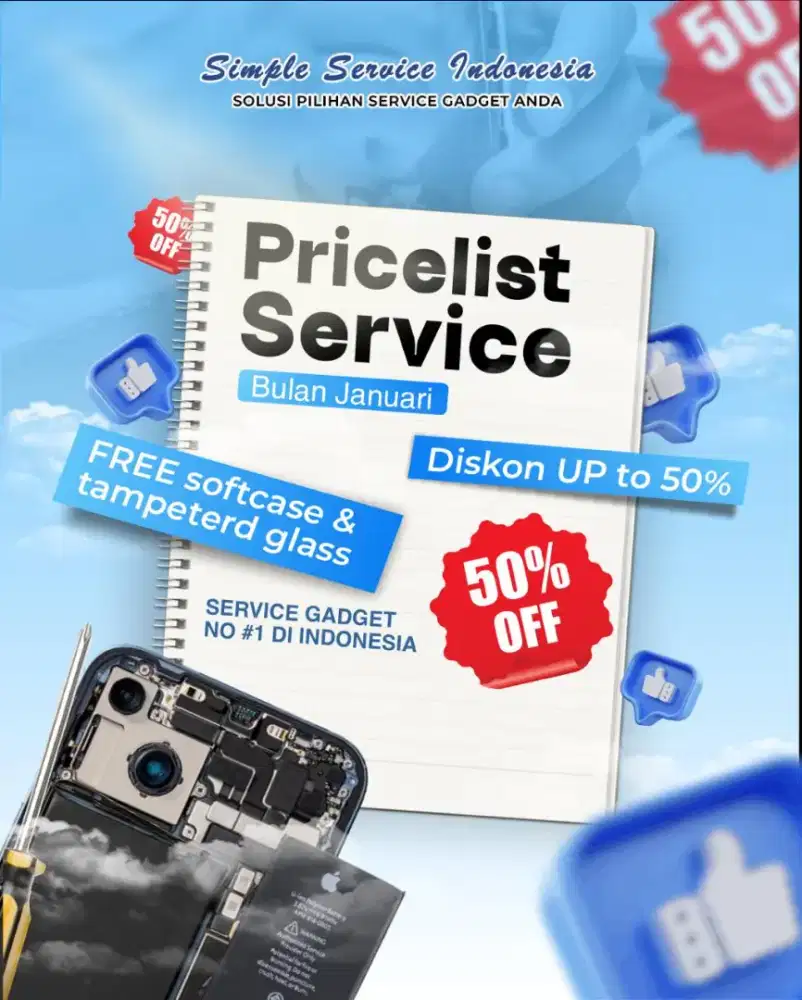 Service Iphone bergaransi dan banyak free nya