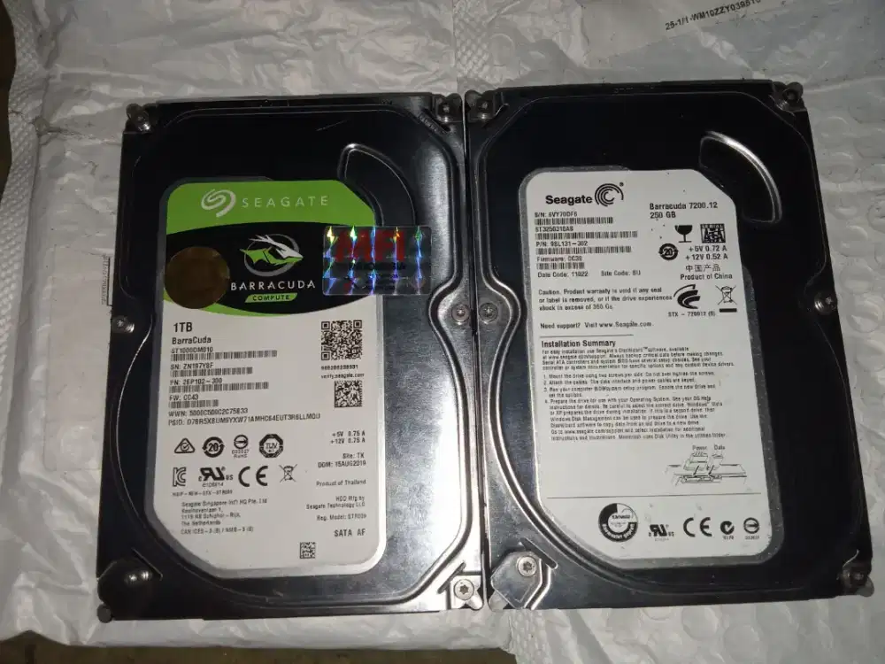 HDD Harddisk Seagate 1tb dan 250gb second 100/100