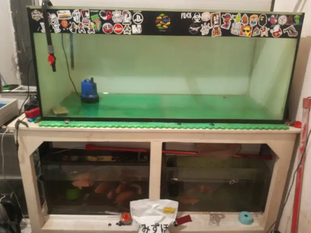 tank 120*50*50 alas 10 keliling 8 + meja jati belanda