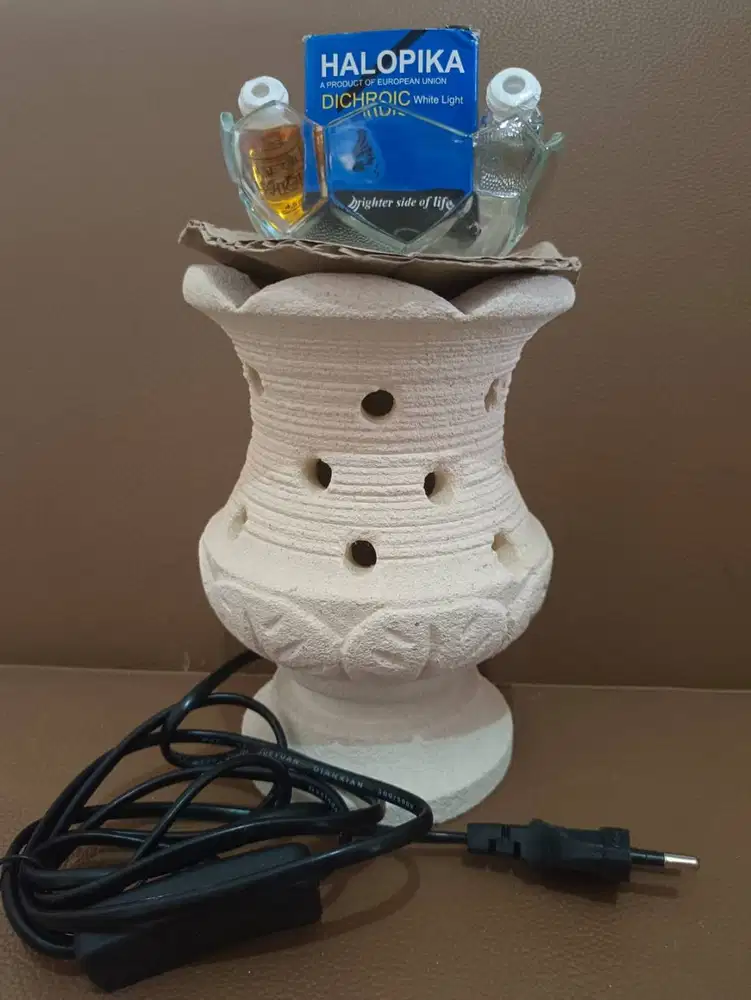 Tungku Aromaterapi Elektrik – Batu Paras Ukir (Brand New)