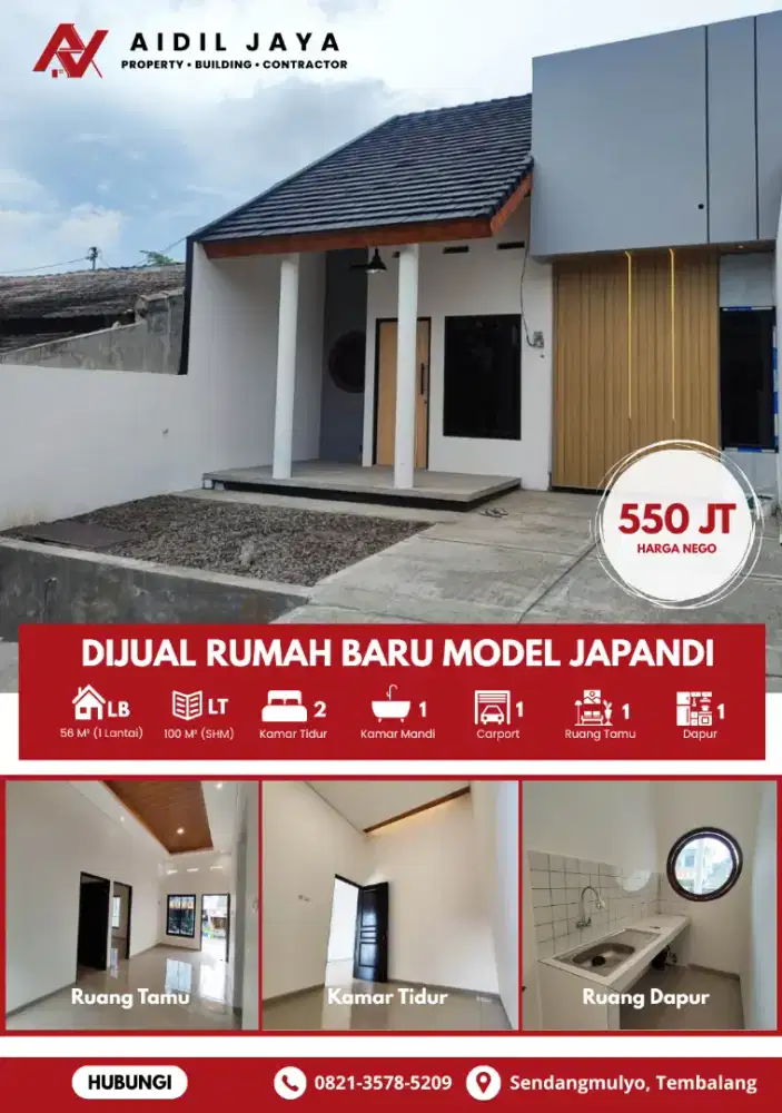 Dijual Rumah Baru Siap Huni Strategis Di Klipang