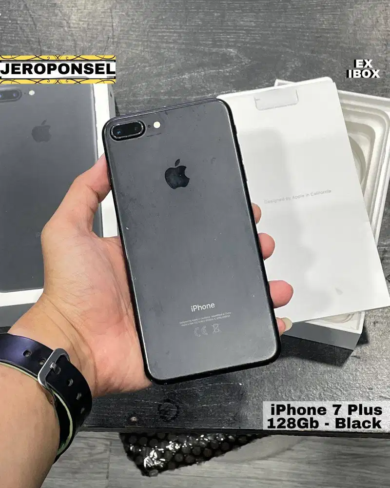 IPHONE 7 PLUS 128GB EX IBOX BLACK FULL SET ORIGINAL