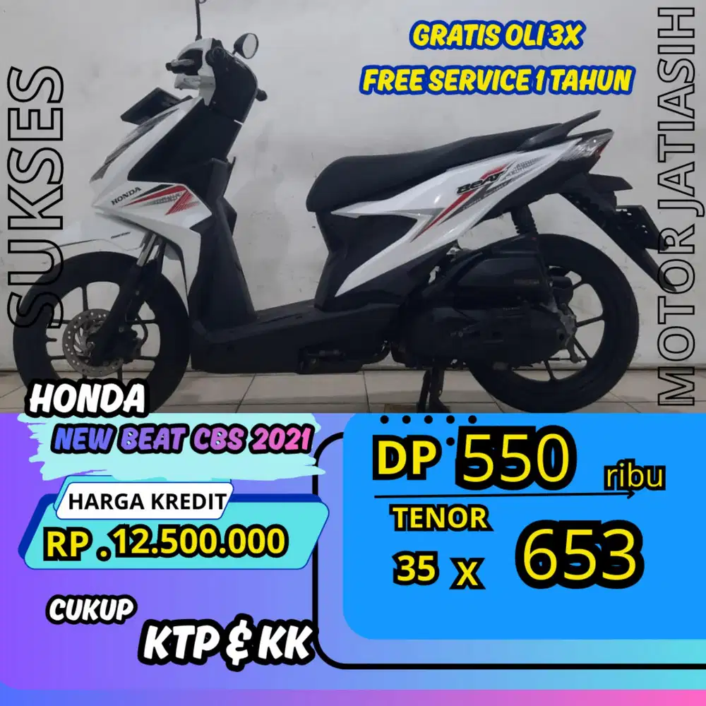 DP NURAH HONDA NEW BEAT CBS 2021 DP 550 RIBU BISA CASH/KREDIT