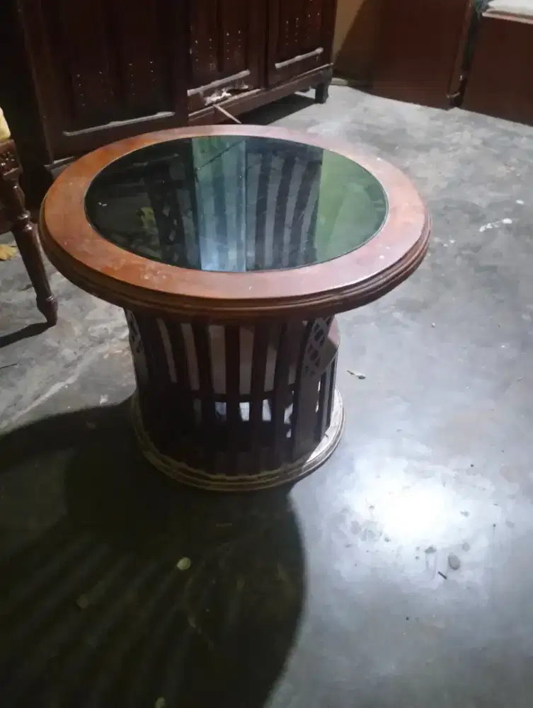 meja sudut jati Jepara asli