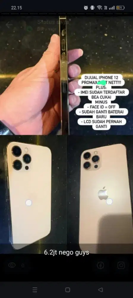 Dijual iPhone 12 pro max ex Inter