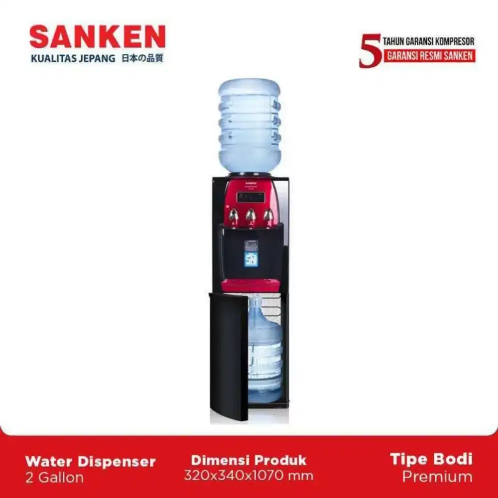 Sanken HWD-Z88 Dispenser Galon Bawah Duo Gallon Stainless Steell