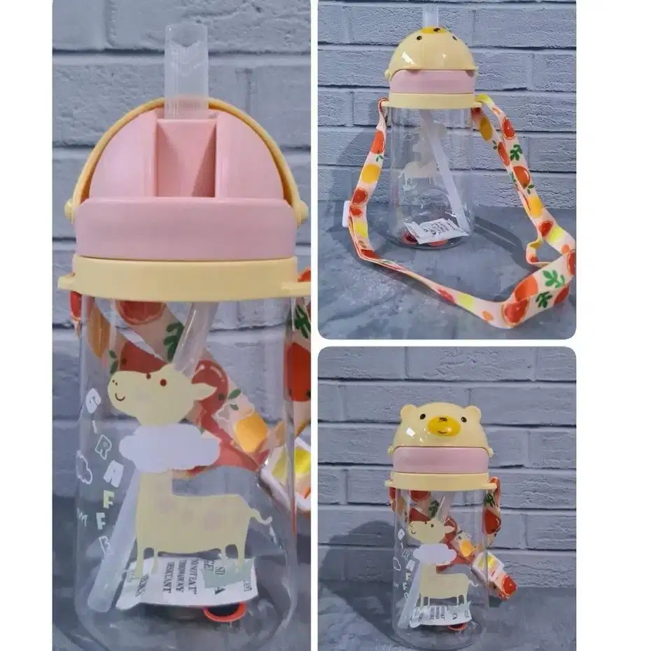 Obral botol minum sedotan free tali gendong botol minum anak 450ml