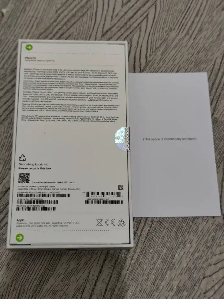 Iphone 13 Basic 128GB New Segel (Digimap)