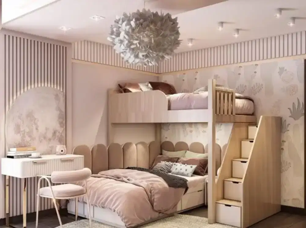 bikin interior furniture ruangan kamar tidur anak