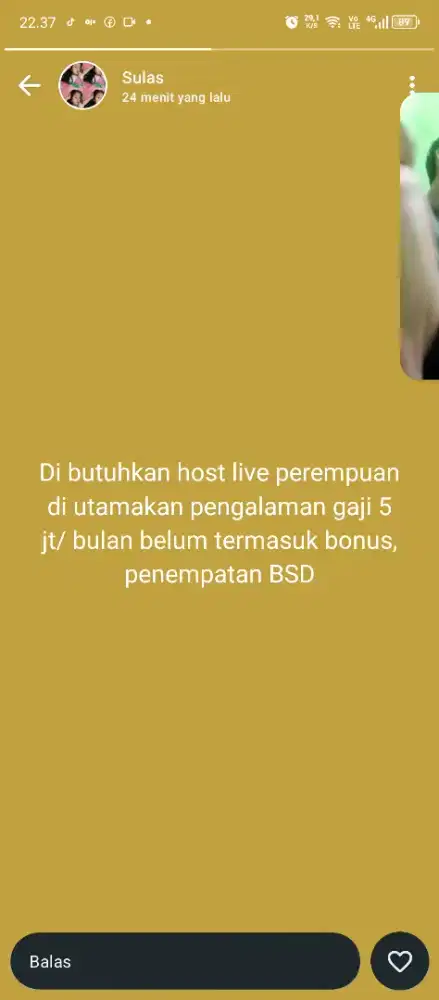 Lowongan kerja host live