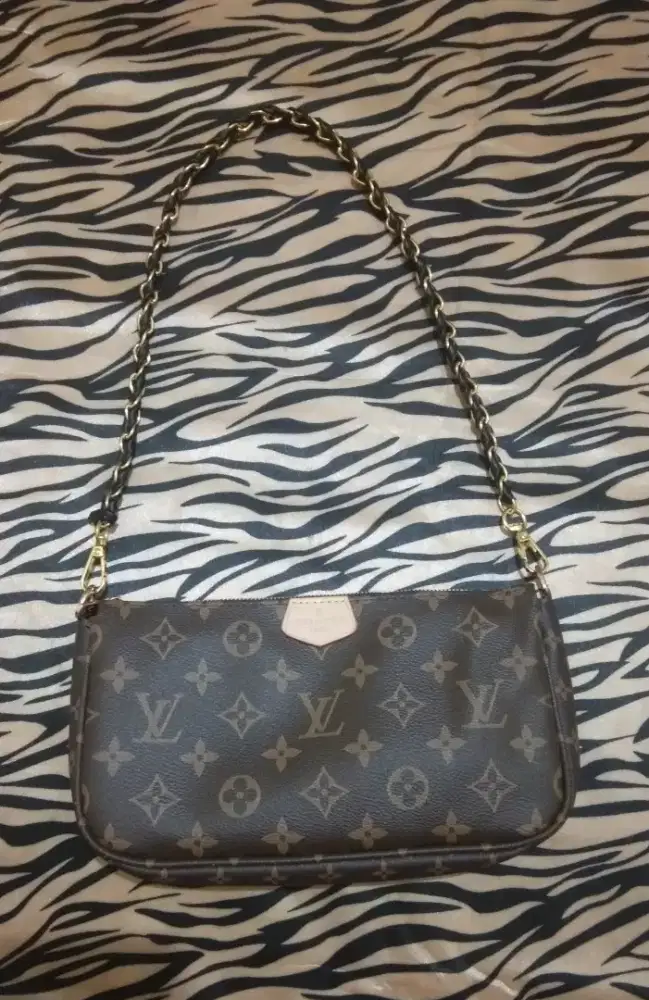 Tas bahu wanita uk 24cm tali kepang hitam Baru