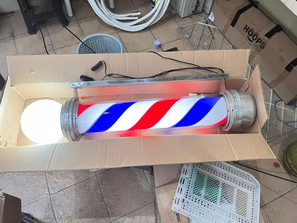 Barber pole/lampu tiang barbershop