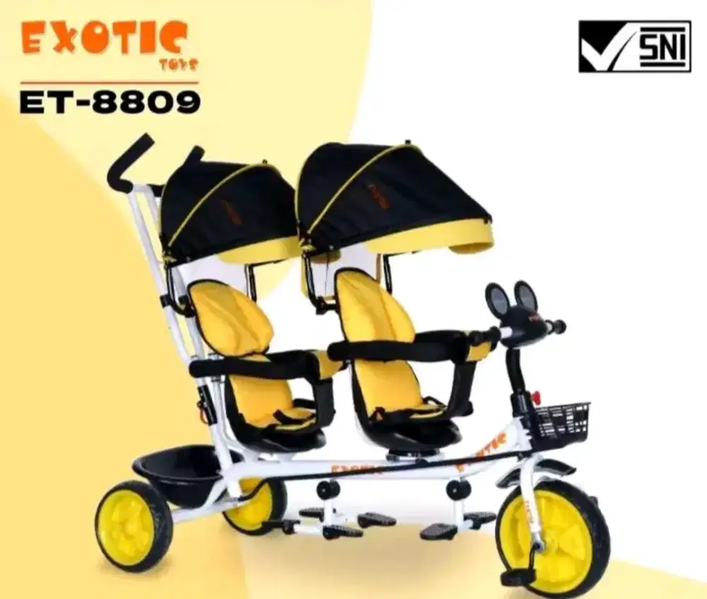 Sepeda stoller anak kembar exotic lengkap musik n lmpu