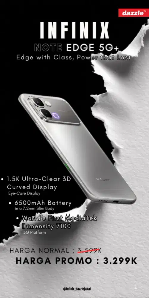 INFINIX NOTE EDGE 5G+ 8+8/256 NEW GARANSI RESMI