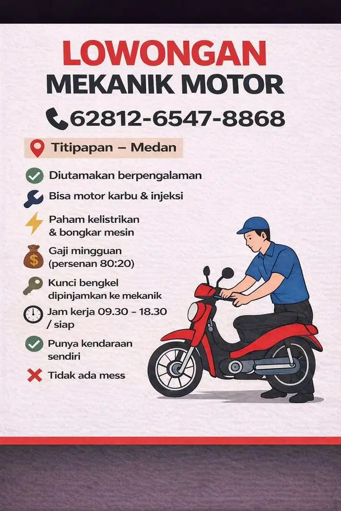Lowongan kerja mekanik sepeda motor
