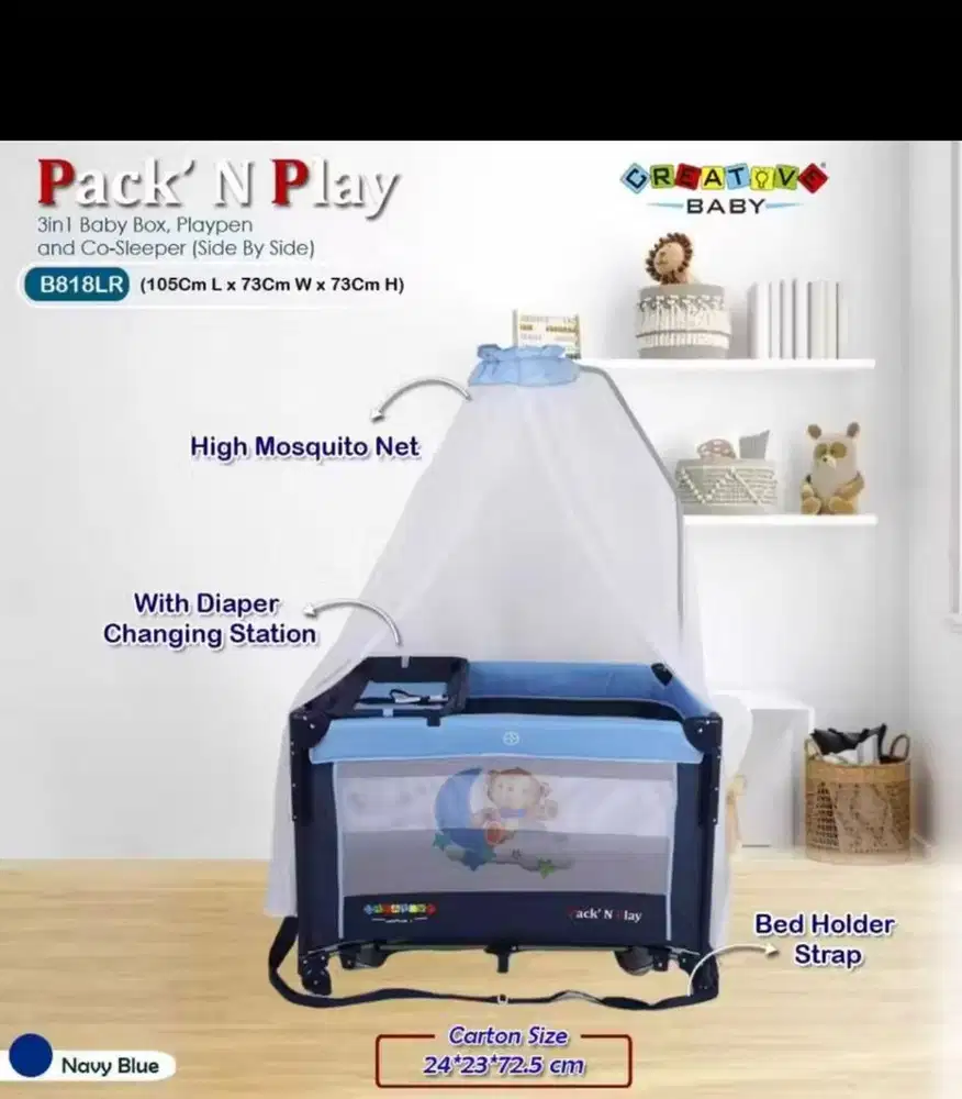 Tempat  tidur bayi 3in1 playpen