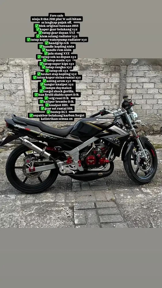 ninja R convert ss thn 2011 plat w