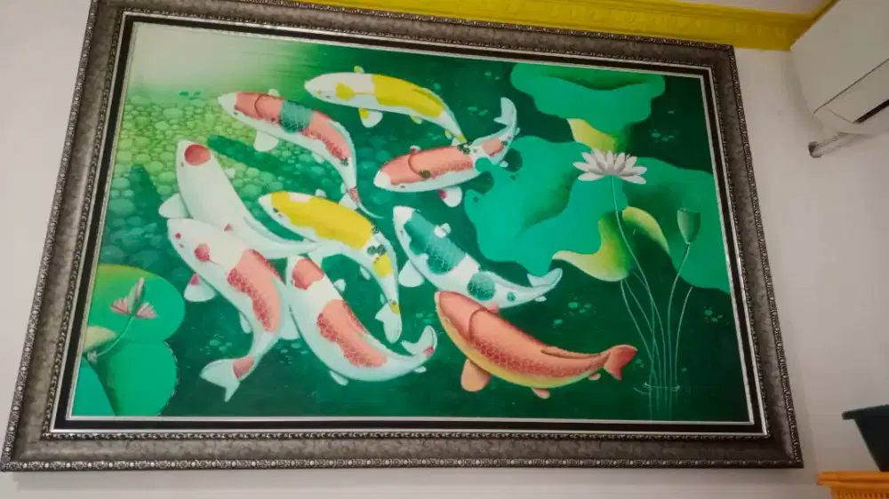 Lukisan kanvas ikan koi