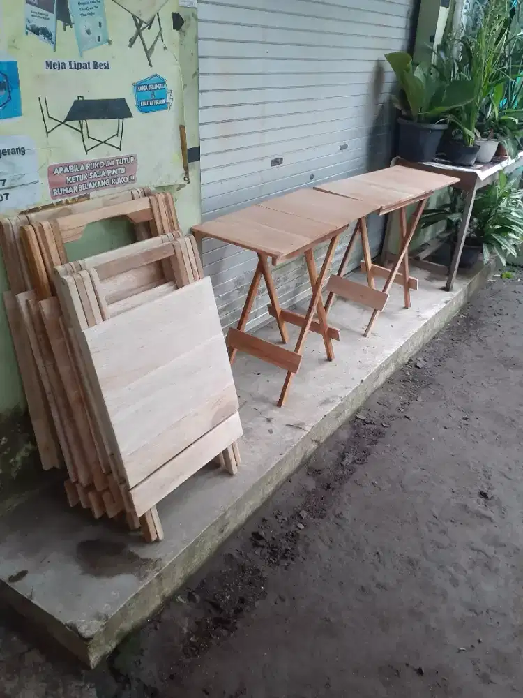 Meja lipat kayu bisa cod