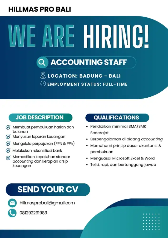 WE ARE HIRING ACCOUNTING