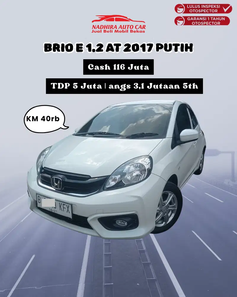 DP 5 Jutaan Aja Brio E 1.2 AT 2017 Putih