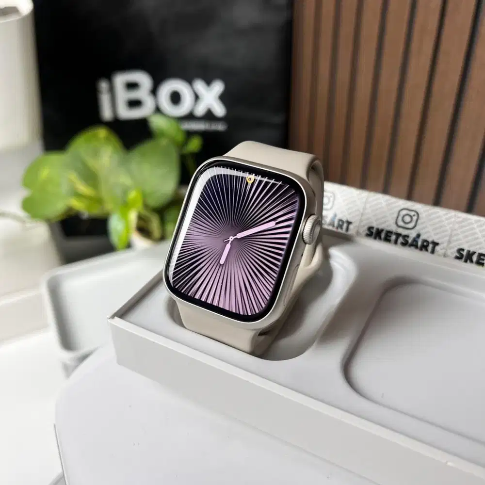 Apple Watch Series 7 41mm Starlight iBox iwatch Mulus Like New