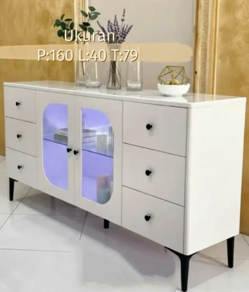 Bufet konsul impor granit asli 1,6mtr/meja/rak tv/lemari hias/pajangan