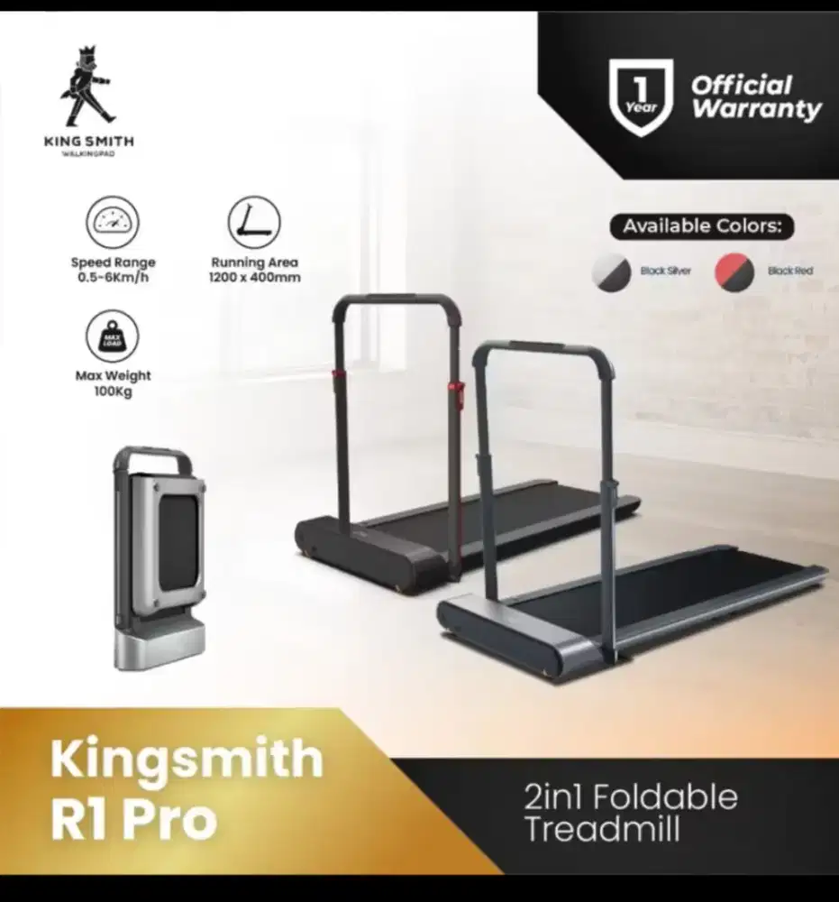 Dijual alat olah raga treadmill merk kingsmit walking pad murah