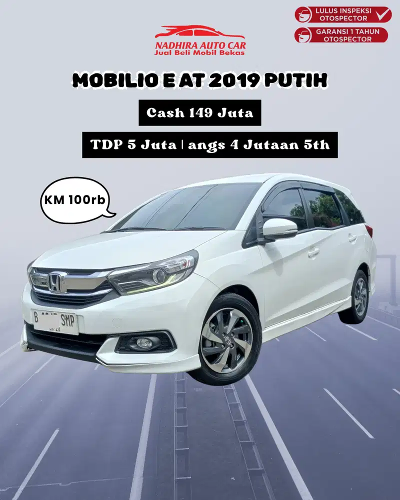 Promo DP Cuma 5 Juta Mobilio E AT 2019 Putih