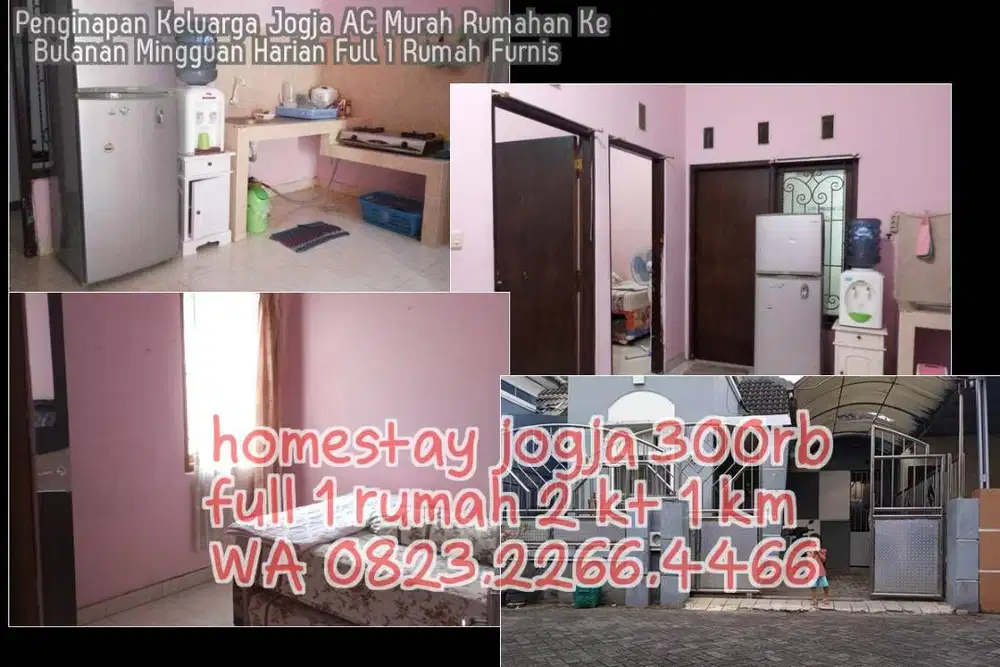 Penginapan Keluarga Jogja AC Murah Rumahan Ke  Bulanan Mingguan Harian