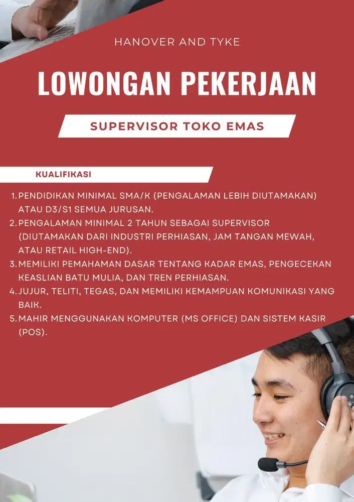 Dibutuhkan SPV Toko emas