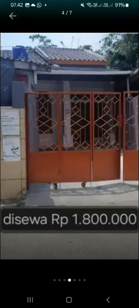 Rumah di sewakan hub H.ASEP