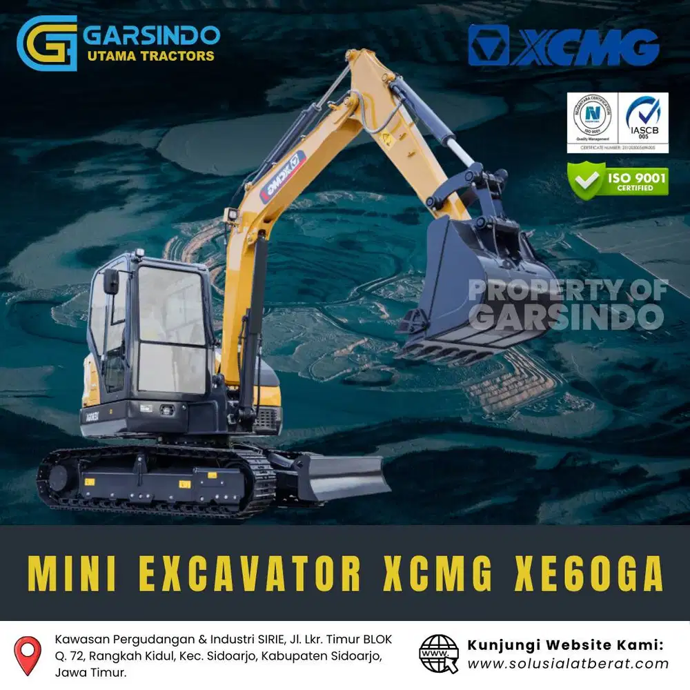 Mini Excavator XCMG XE60GA | Surabaya | Harga Terbaik Jawa Timur 2026